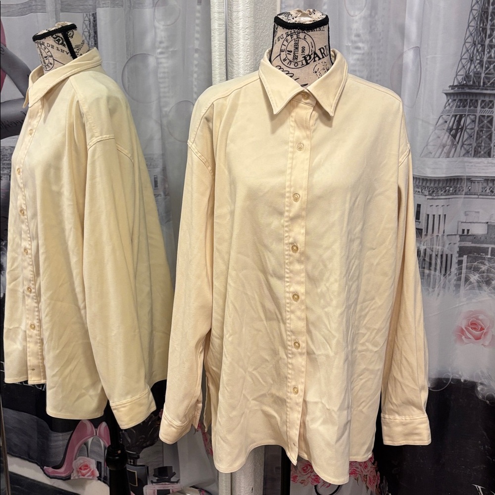 Vintage Bill Blass Jeans Stretch Button Down Blouse